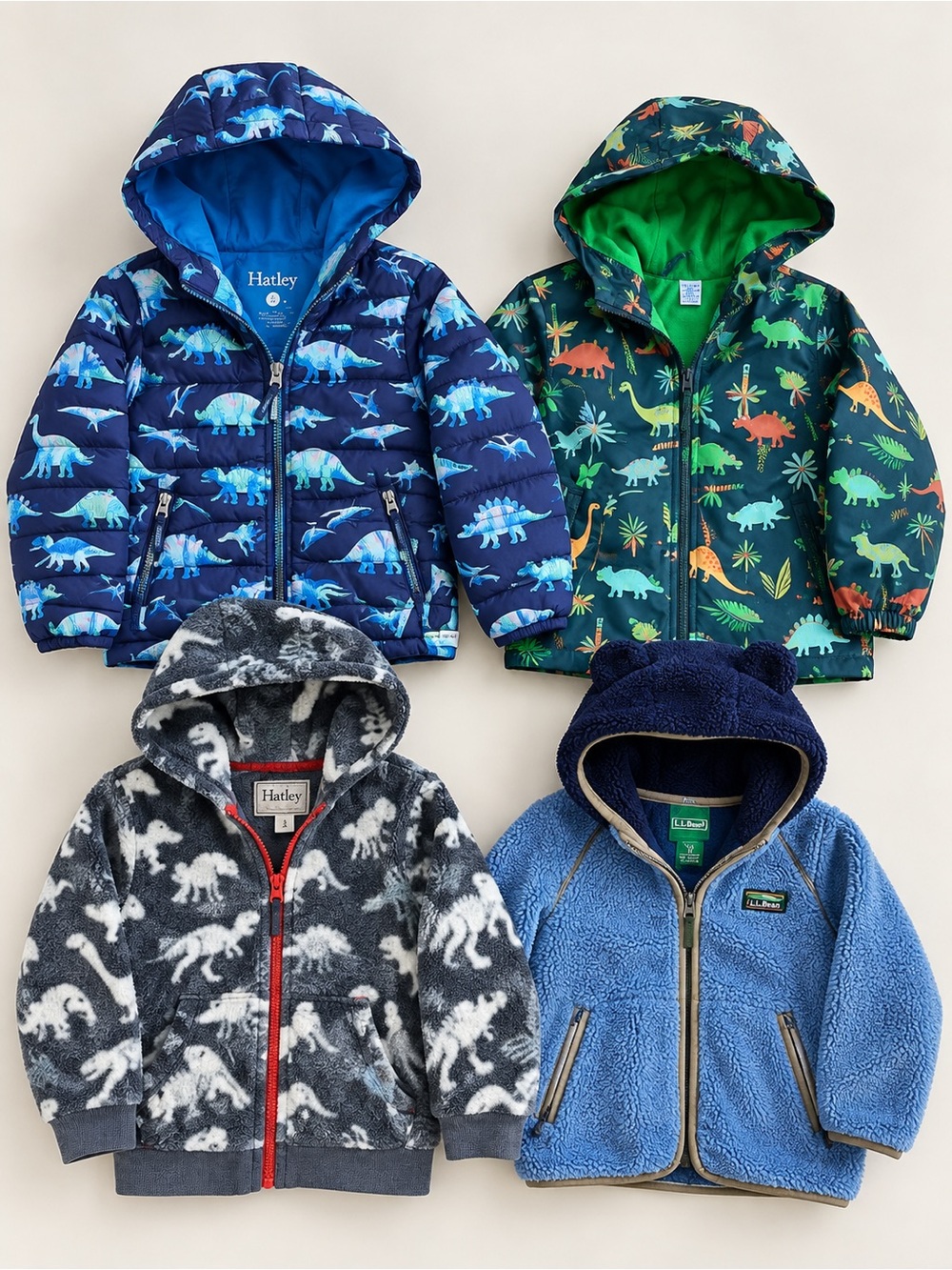 Boys Bundle: L.L. Bean Light Blue Sherpa Hoodie with Ears, Hatley, StephanJoseph